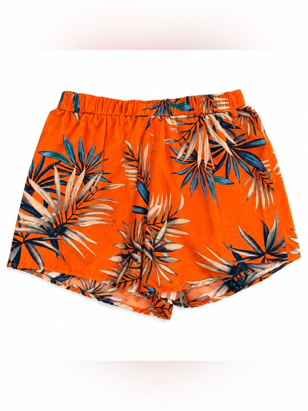 Tropical Hawaiian Palm Tree Leaf Shorts Women’s Boho Resort Vacation Lounge S - Picture 2 of 6
